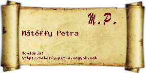 Mátéffy Petra névjegykártya